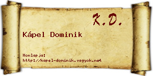 Kápel Dominik névjegykártya